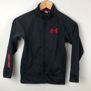 Under Armour Front Zipper Black and Red Sweater 7